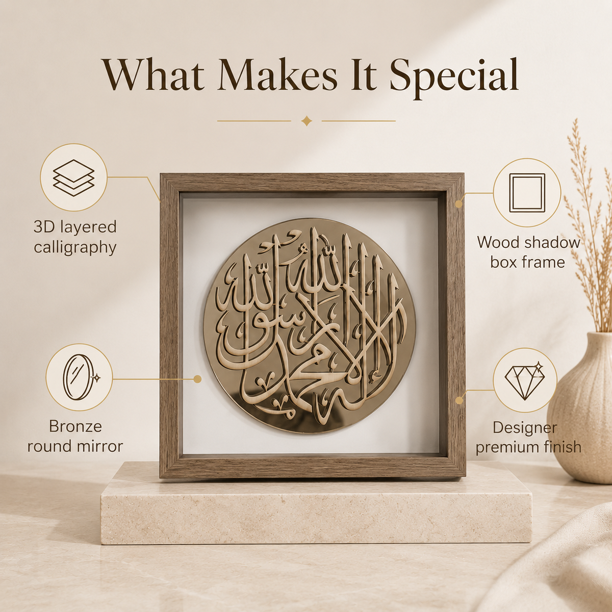 Shahadah - Reflection Shadowbox - Walnut