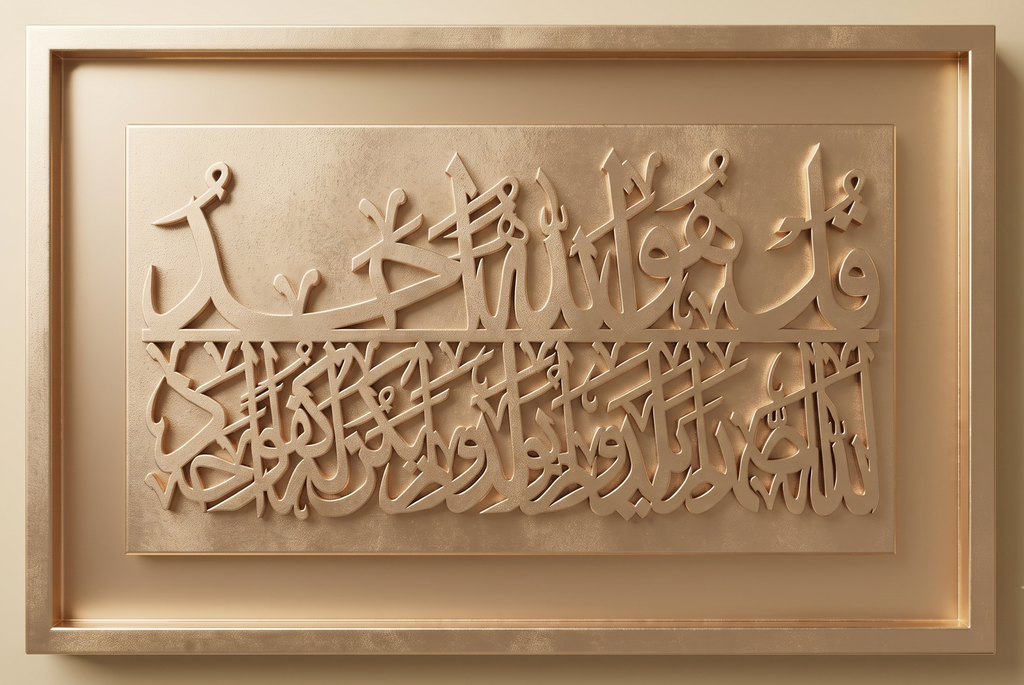 Qul — Surah Al-Ikhlas Monochrome Wall Art